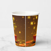 ハッピーディワリ20xxディヤイエローフレームきらめき 紙コップ (左)