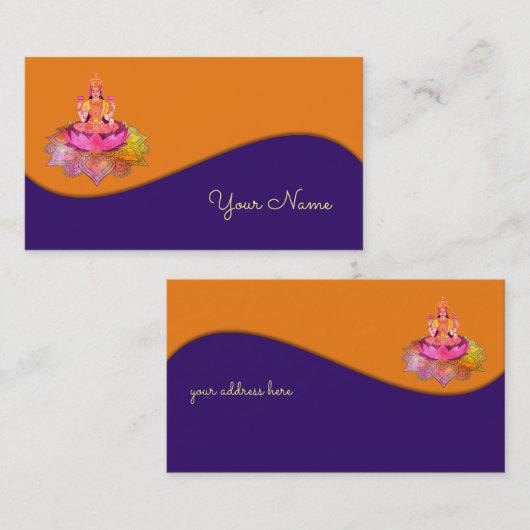 ハッピーディワリ – ディープアラビラクシュミ女神4 名刺 (正面/裏面)
