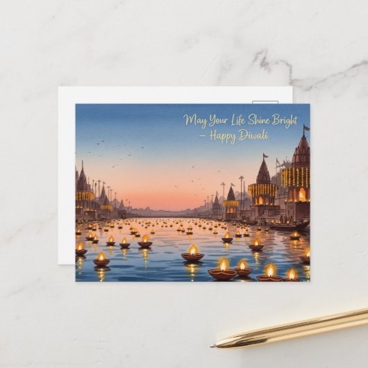 ハッピーディワリ ポストカード (正面/裏面インサイチュ)