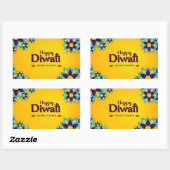 ハッピーディワリ – ライトフェスティバル 長方形シール (シート)