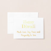 ハッピーディワ実在リゴールドフォイルエレガントタイポグラフィ 箔カード (封筒付き正面)