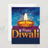 ハッピーディ白熱［赤熱］光を放つワリディヤフェスティバルオブライト シーズンポストカード (正面/裏面)