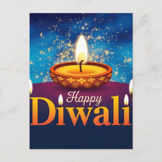 ハッピーディ白熱［赤熱］光を放つワリディヤフェスティバルオブライト シーズンポストカード (正面)