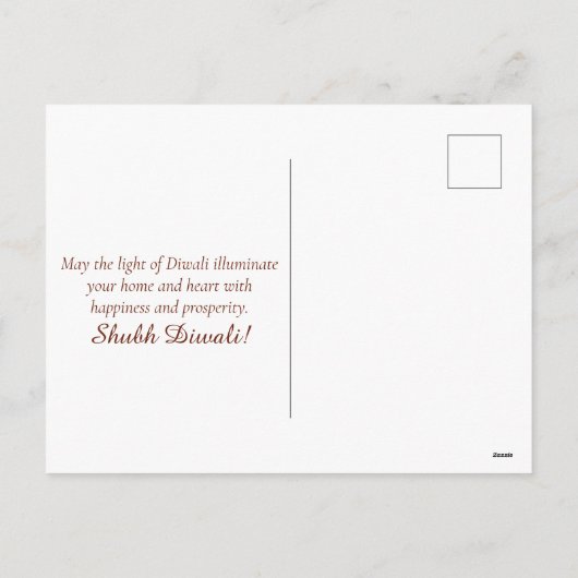 ハッピーディ白熱［赤熱］光を放つワリレッドディヤフェスティバルオブライト シーズンポストカード (裏面)