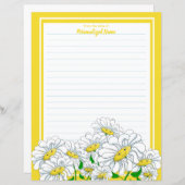 ハッピーデイジーイエローホワイトライン紙シート (正面/裏面)