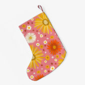 ハッピーデイジーパターカスタムン スモールクリスマスストッキング (裏面 (吊り時))