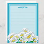 ハッピーデイジーブルー – ブルーライン紙シート (正面/裏面)