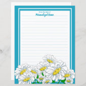 ハッピーデイジーブルー – ホワイトライン紙シート (正面/裏面)