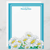 ハッピーデイジーブルー – 白い線なし紙シート (正面/裏面)