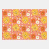 ハッピーデイジーレトロ70sパタカラフルーン ラッピングペーパーシート (正面)