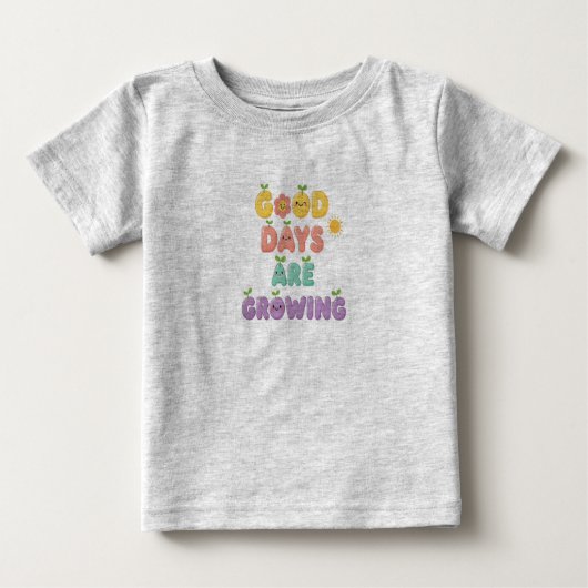 ハッピーデイズは育っているよベビーTシャツ ベビーTシャツ (正面)