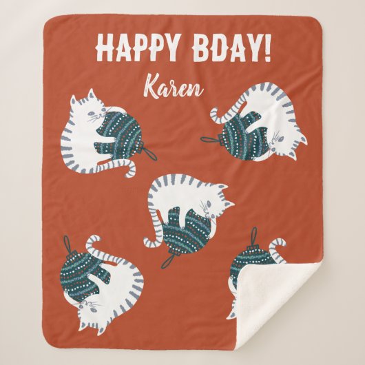 ハッピーデイズベビー虎猫かわいい猫 シェルパブランケット (正面)