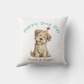 ハッピーデイドッグおもしろいピローカスタム- Pet Lover クッション (裏面)