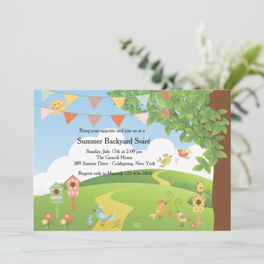 ハッピーデイバックヤードパーティの招待状 招待状 (スタンド正面)