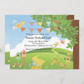 ハッピーデイバックヤードパーティの招待状 招待状 (正面/裏面)