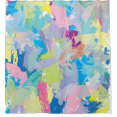 ハッピーデイ抽象芸術アーモダンコンテンポラリート シャワーカーテン (正面)