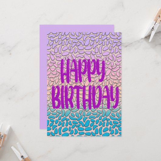 ハッピーデイ&ハッピーイヤー誕生日カード (正面/裏面インサイチュ)