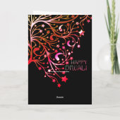 ハッピーデエレガントィワリスターズブラック金ゴールドピンク カード (裏面)