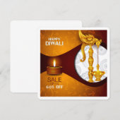 ハッピーデエレガントィワリフェスティバルグリーティングカード 招待状 (正面/裏面)