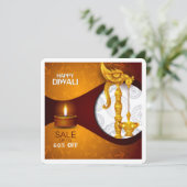 ハッピーデエレガントィワリフェスティバルグリーティングカード 招待状 (スタンド正面)