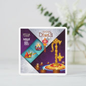 ハッピーデエレガントィワリフェスティバルグリーティングカード 招待状 (スタンド正面)