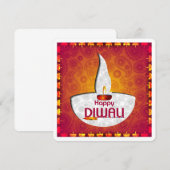 ハッピーデエレガントィワリフェスティバルグリーティングカード 招待状 (正面/裏面)