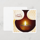 ハッピーデエレガントィワリフェスティバルグリーティングカード 招待状 (正面/裏面)