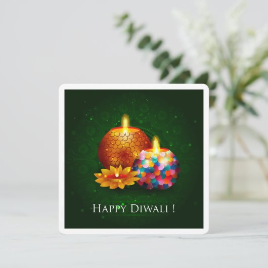 ハッピーデエレガントィワリフェスティバルグリーティングカード 招待状 (スタンド正面)