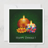 ハッピーデエレガントィワリフェスティバルグリーティングカード 招待状 (正面)