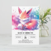 ハッピーデジタルキツネ誕生日 招待状 (スタンド正面)