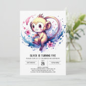 ハッピーデジタルモンキー誕生日 招待状 (スタンド正面)