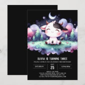 ハッピーデジタル牛誕生日 招待状 (正面/裏面)