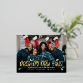 ハッピーデッキングフォイルのみ移動ホリディポストカード 箔シーズンポストカード (立ち正面)