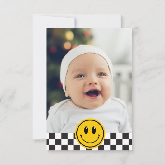 ハッピーデュードのハッピー顔写真誕生日 サンキューカード (裏面)