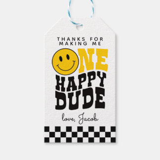 ハッピーデュードの1歳誕生日パーティー感謝タグ ギフトタグ
