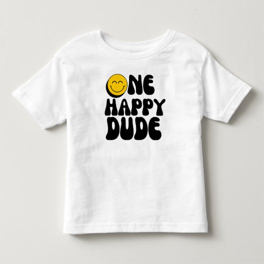 ハッピーデュードの1歳誕生日 トドラーTシャツ (正面)