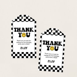 ハッピーデュードスマイル1歳誕生日感謝タグ ギフトタグ