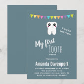 ハッピーデンタルトゥース マイファーストトゥース 招待状 (正面/裏面)
