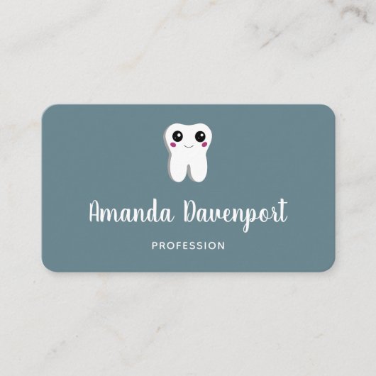 ハッピーデンタル歯が微笑み可愛い 名刺 (正面)