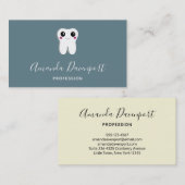 ハッピーデンタル歯が微笑み可愛い 名刺 (正面/裏面)