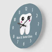 ハッピーデンタル歯笑顔カワイトスケッチ ラージ壁時計 (傾斜)