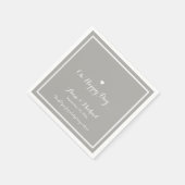 ハッピーデー結婚のグレー披露宴パーティー スタンダードカクテルナプキン (角)