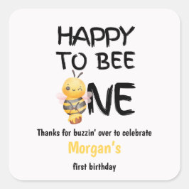 ハッピートゥビーワン ハニーイエローガールズ 1歳の誕生日 スクエアシール