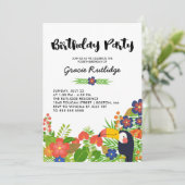 ハッピートゥーカントロピカル子供の誕生日パーティー 招待状 (スタンド正面)