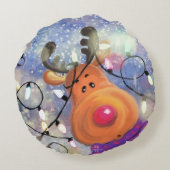 ハッピートナカイ付きクリスマスラウンドピロー ラウンドクッション (裏面)