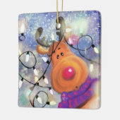 ハッピートナカイ – メリークリスマス セラミックオーナメント (左)