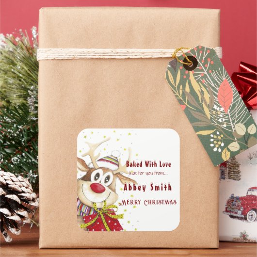 ハッピートナディースクリスマスコクッキーキャンディ&トリート スクエアシール (クリスマス)