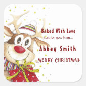 ハッピートナディースクリスマスコクッキーキャンディ&トリート スクエアシール (正面)