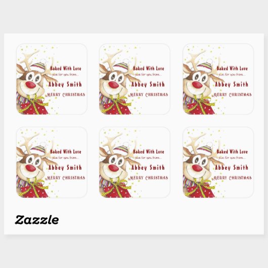 ハッピートナディースクリスマスコクッキーキャンディ&トリート スクエアシール (シート)