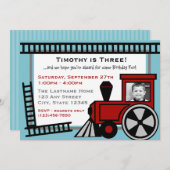 ハッピートラック鉄道招待状/赤 招待状 (正面/裏面)